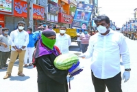 Madhu Distribute Vegetables, Rice  title=