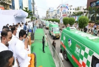 Jagan inauguration Of Emergency Vehicles  title=
